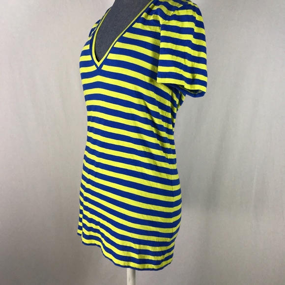 J. Crew Women's Size S Blue & Yellow Stripped top - Picture 5 of 8